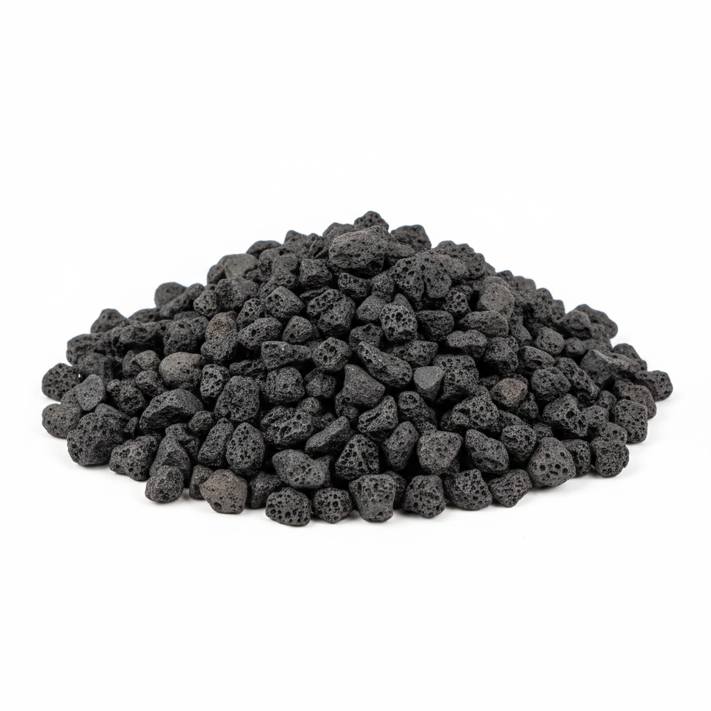 Black lava rock close-up product shot