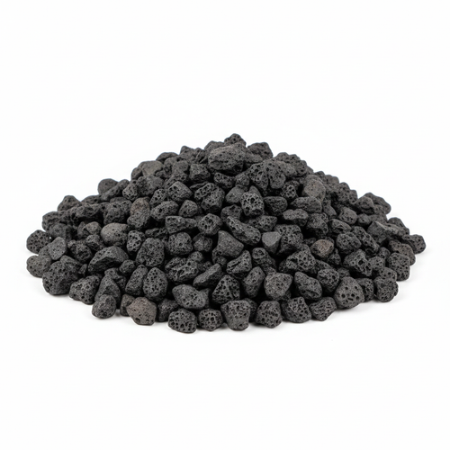 Black lava rock close-up product shot